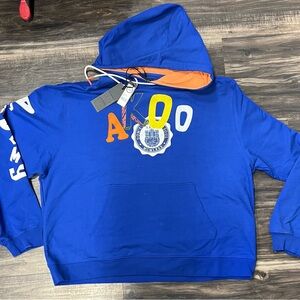 Akoo Blue Hoodie with Multicolor Accents